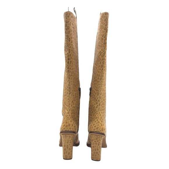 Vince Camuto Womens Palley Over Knee Boots Beige Crocodile Print Leather 7 M New - Picture 3 of 12